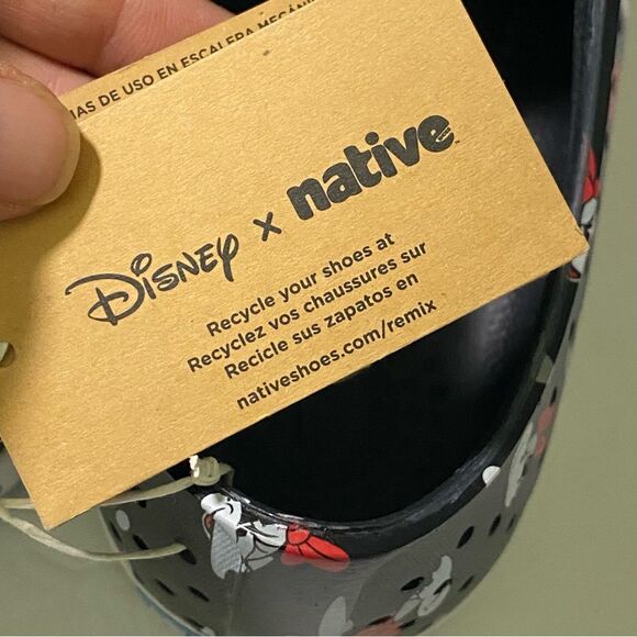 Disney Parks x NATIVE Brand Minnie Mouse rubber waterproof Shoes black NEW 9/11 - Picture 9 of 11